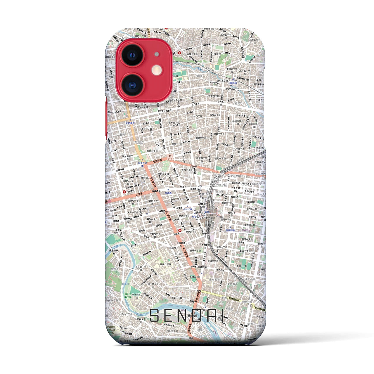 【仙台2(宮城県)】地図柄iPhoneケース(バックカバータイプ)