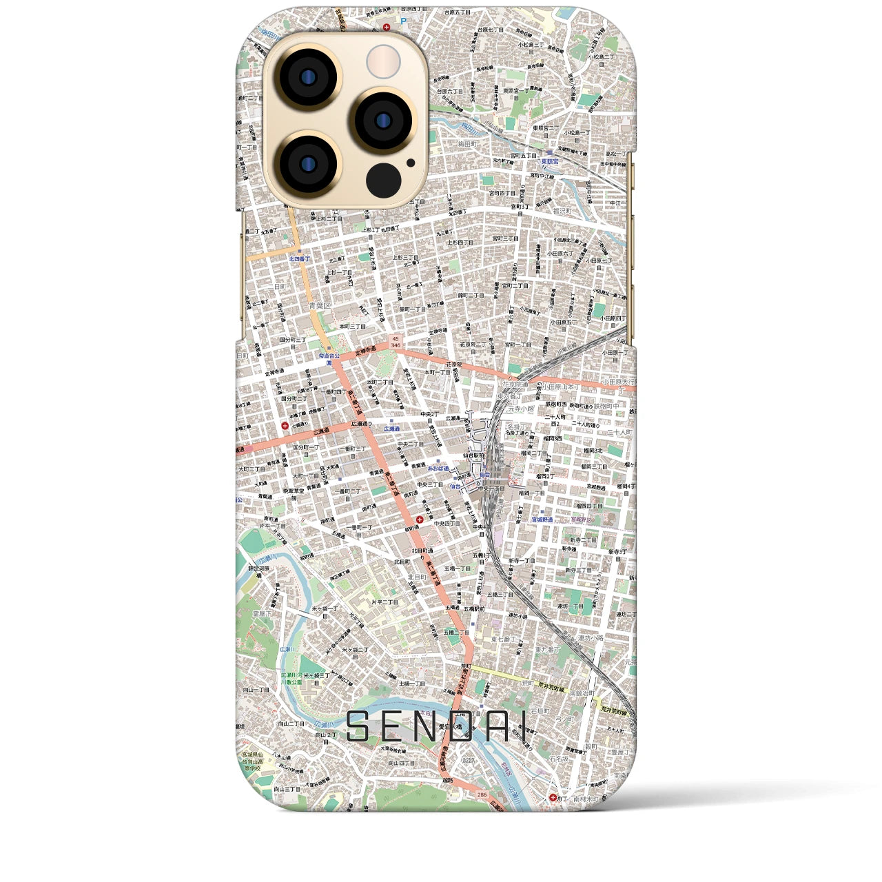 【仙台2(宮城県)】地図柄iPhoneケース(バックカバータイプ)