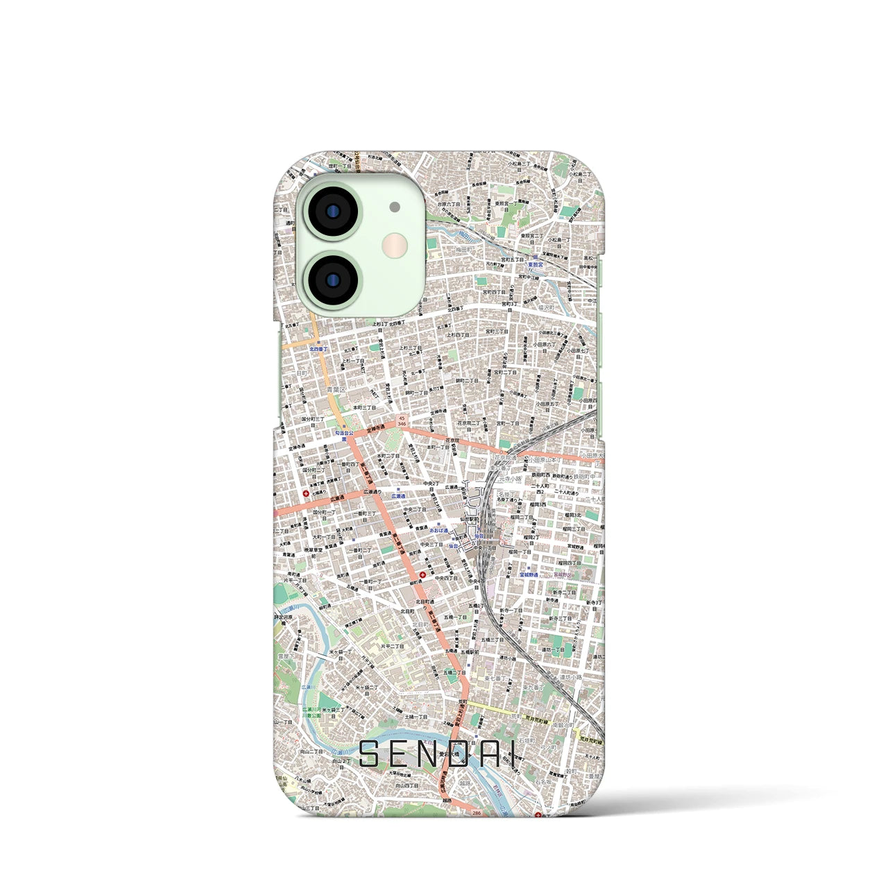 【仙台2(宮城県)】地図柄iPhoneケース(バックカバータイプ)