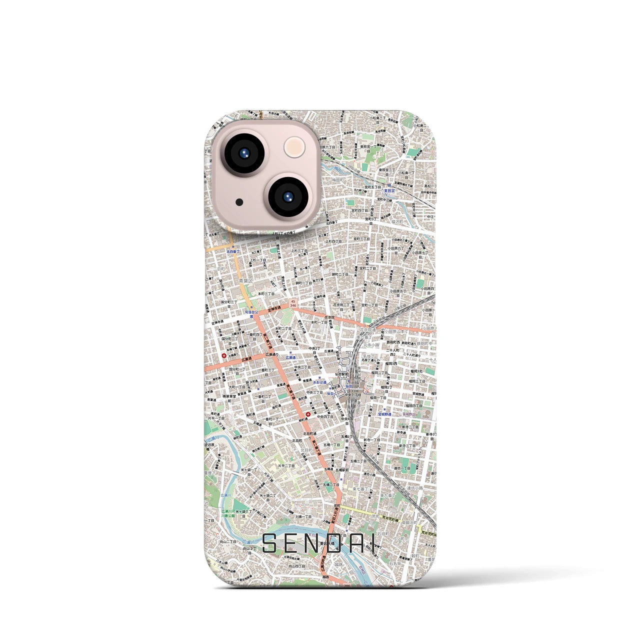 【仙台2(宮城県)】地図柄iPhoneケース(バックカバータイプ)
