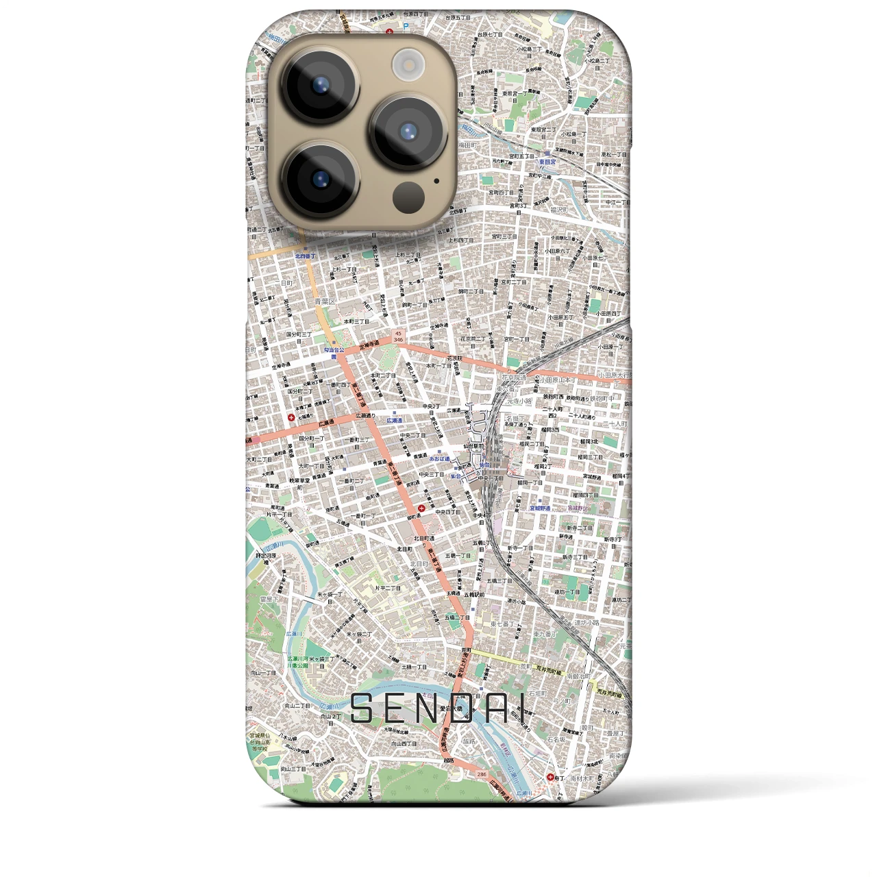 【仙台2(宮城県)】地図柄iPhoneケース(バックカバータイプ)