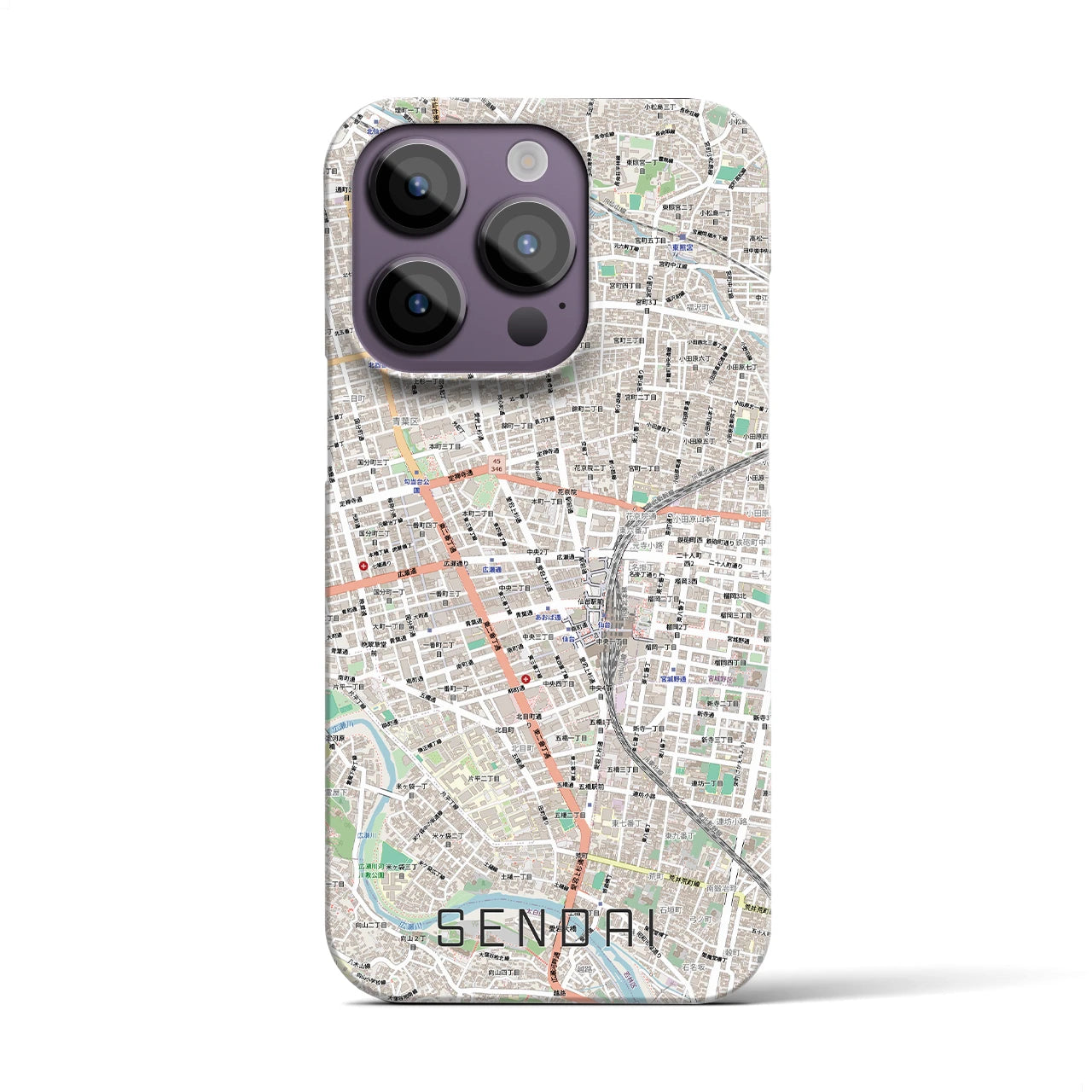 【仙台2(宮城県)】地図柄iPhoneケース(バックカバータイプ)