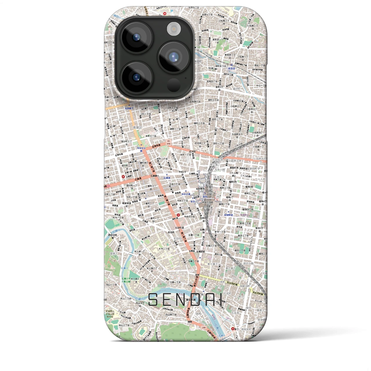 【仙台2(宮城県)】地図柄iPhoneケース(バックカバータイプ)