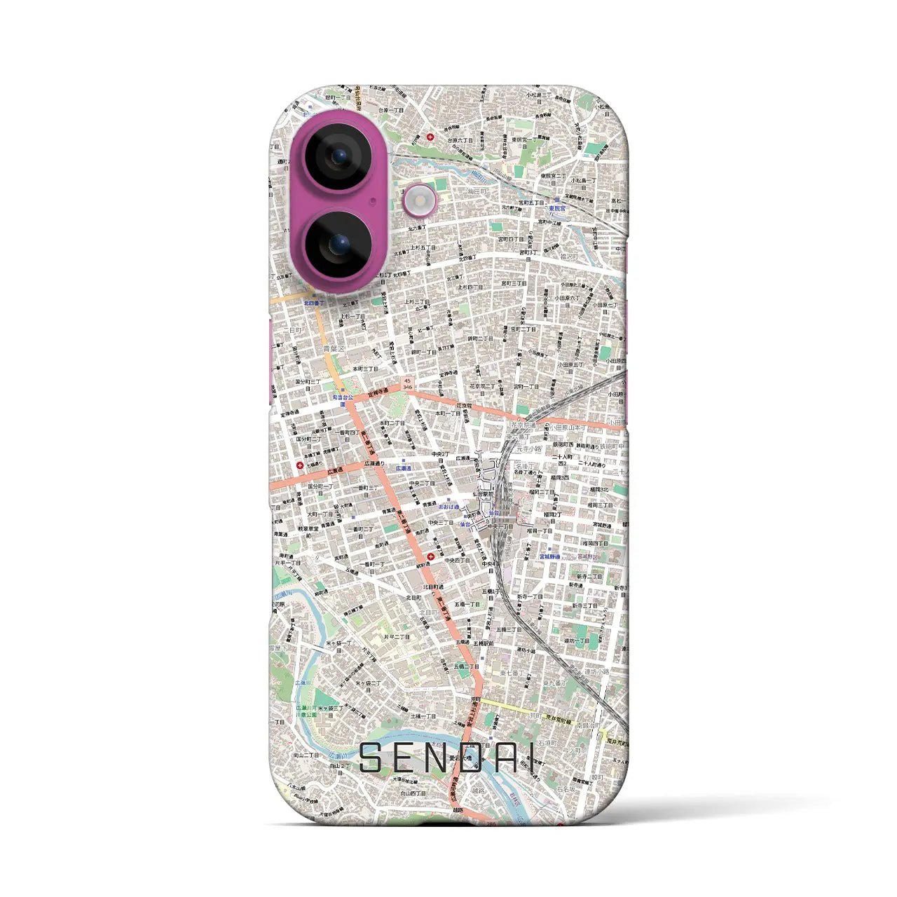 【仙台2(宮城県)】地図柄iPhoneケース(バックカバータイプ)