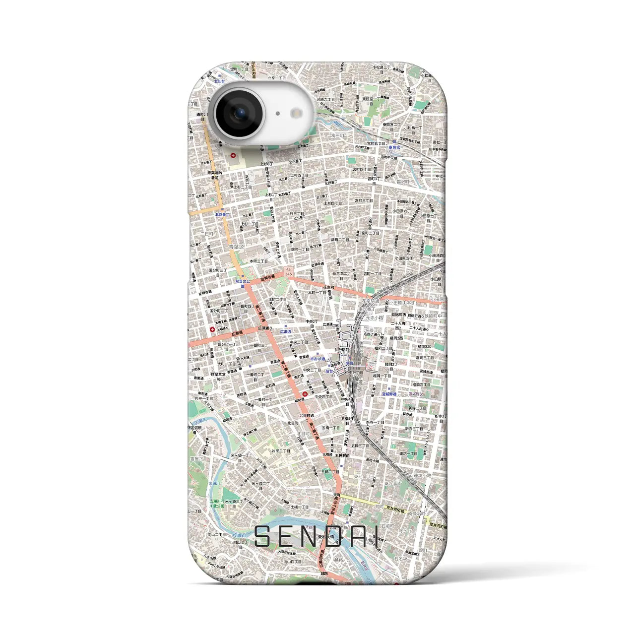 【仙台2(宮城県)】地図柄iPhoneケース(バックカバータイプ)