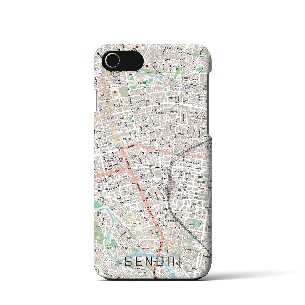 【仙台2(宮城県)】地図柄iPhoneケース(バックカバータイプ)