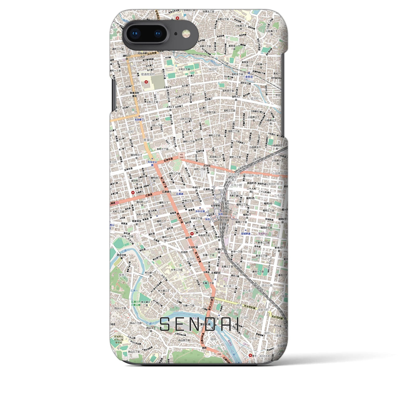 【仙台2(宮城県)】地図柄iPhoneケース(バックカバータイプ)