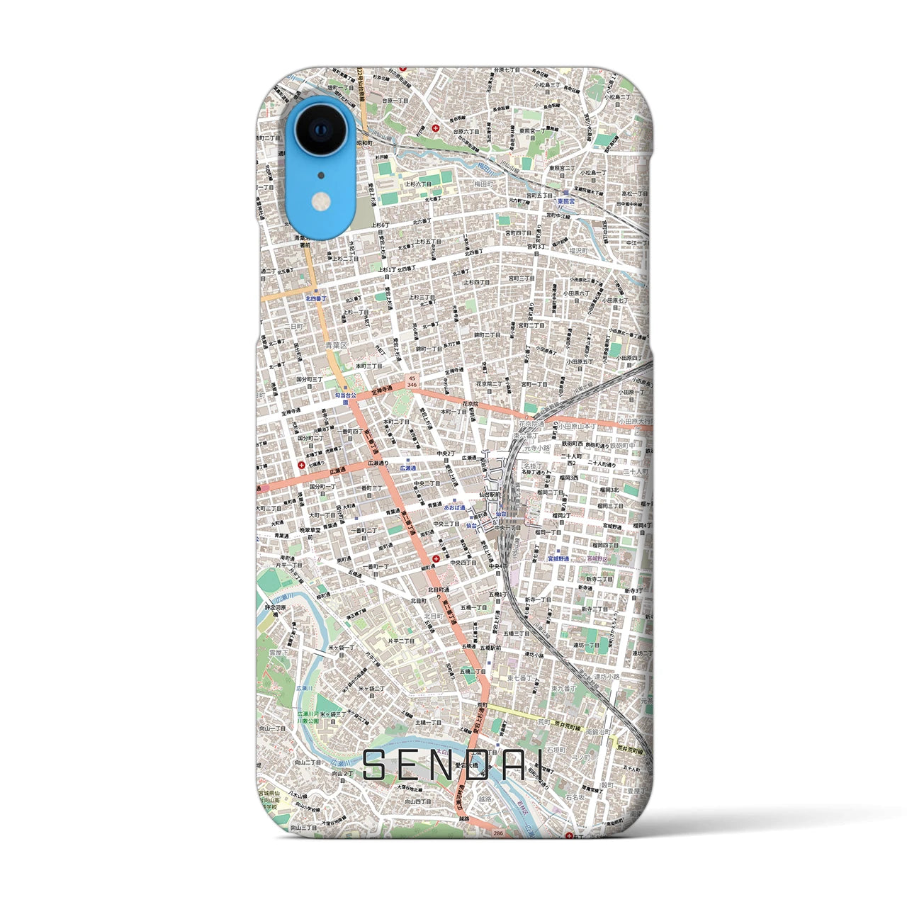 【仙台2(宮城県)】地図柄iPhoneケース(バックカバータイプ)