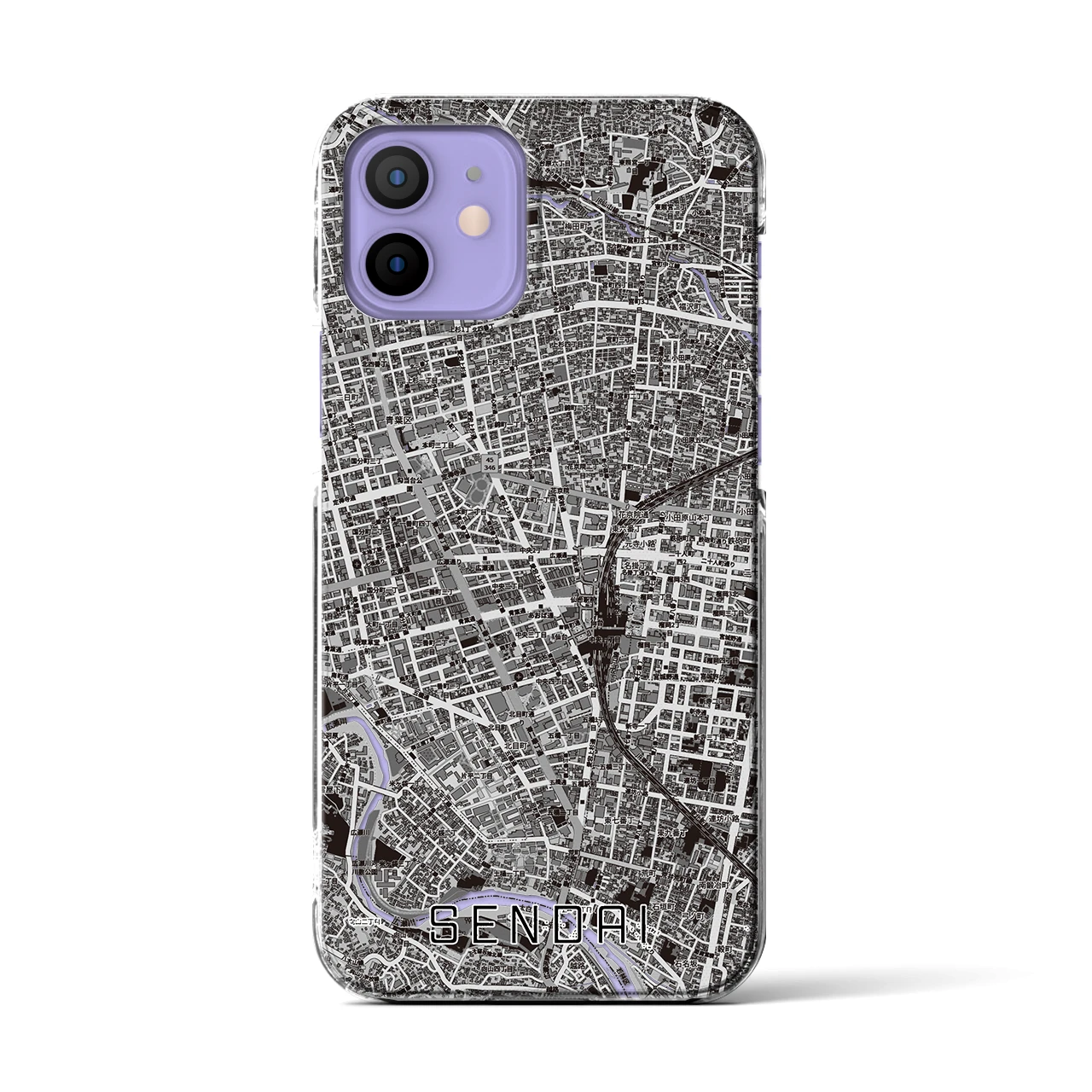 【仙台2(宮城県)】地図柄iPhoneケース(クリアタイプ)