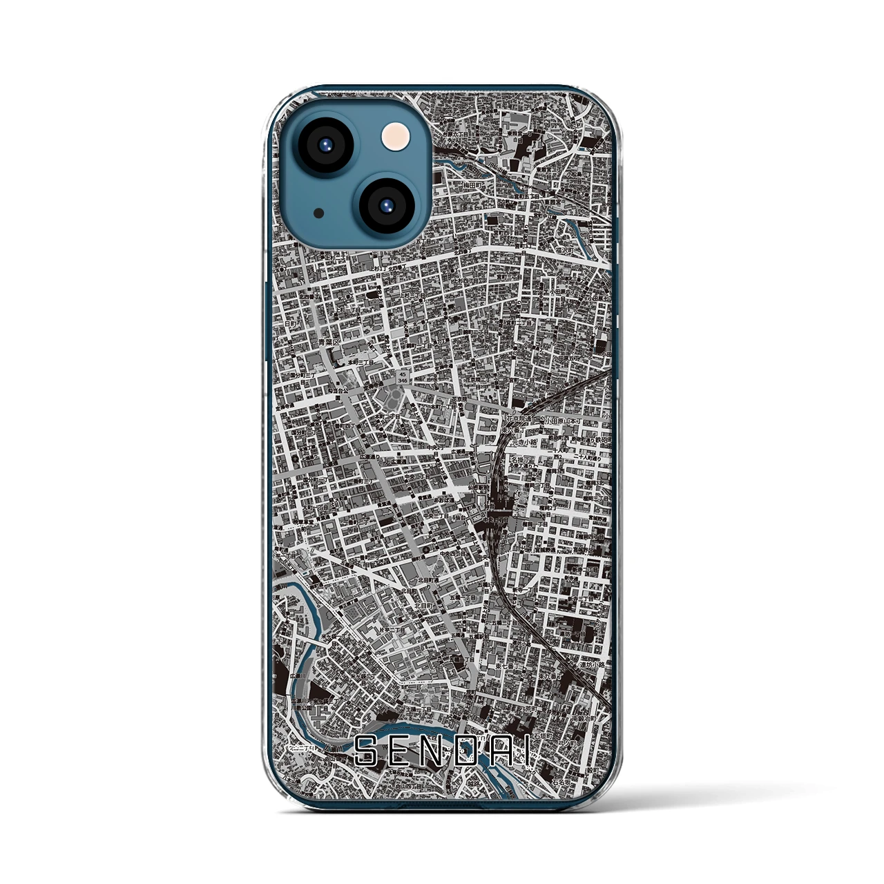 【仙台2(宮城県)】地図柄iPhoneケース(クリアタイプ)