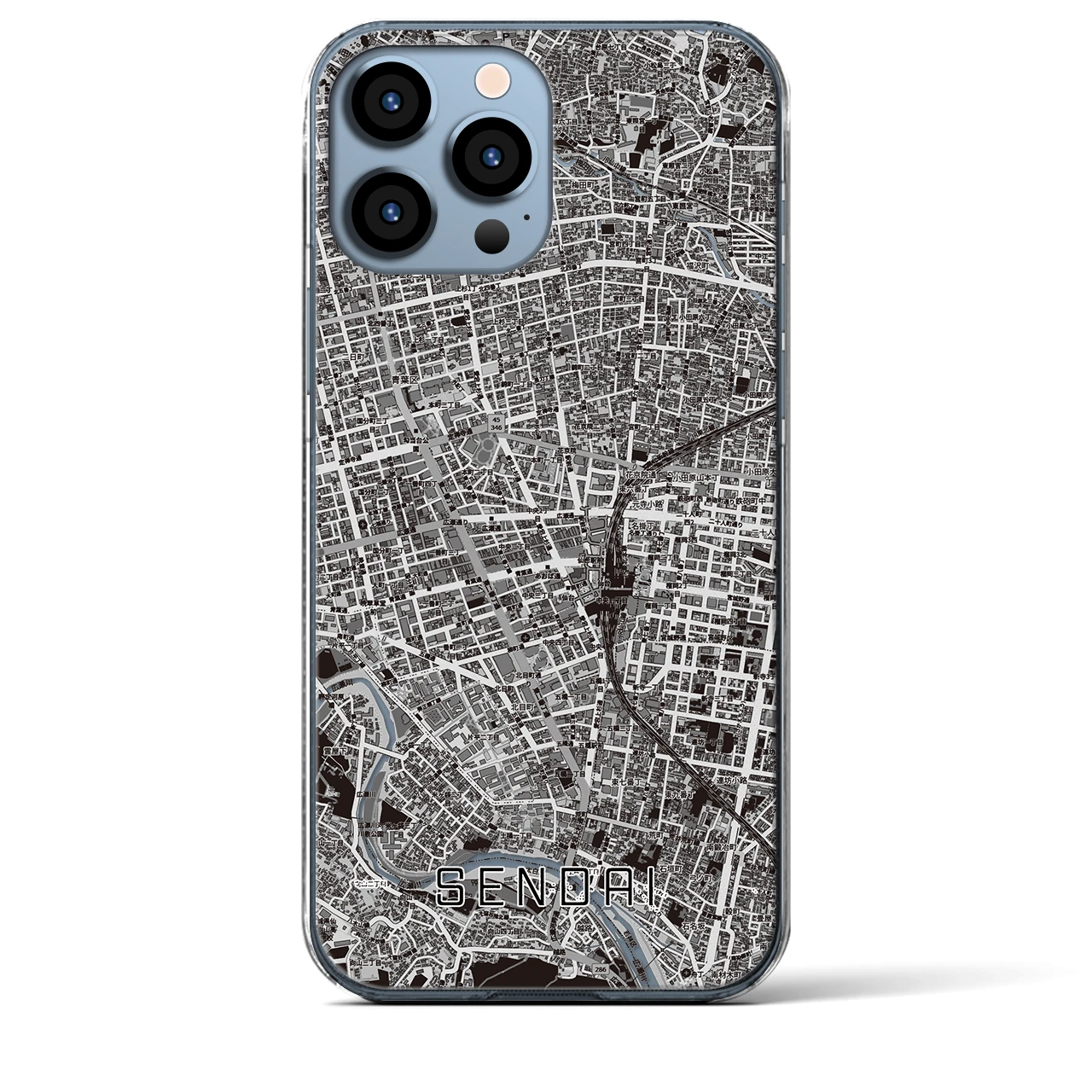 【仙台2(宮城県)】地図柄iPhoneケース(クリアタイプ)