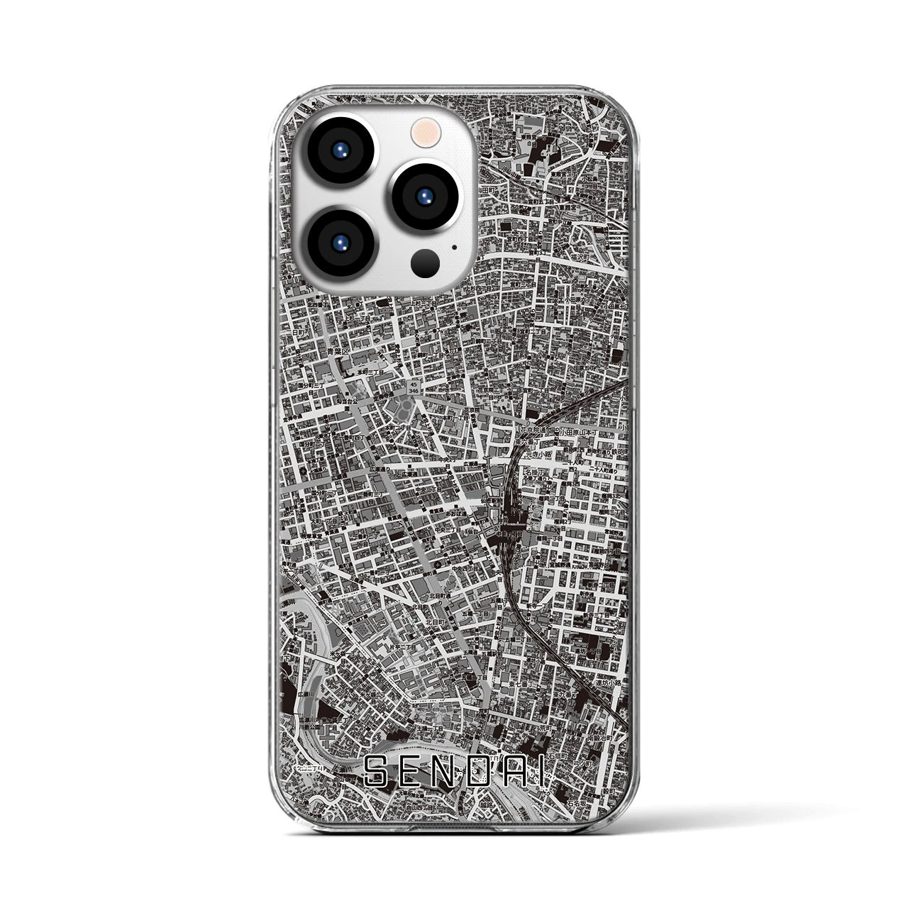 【仙台2(宮城県)】地図柄iPhoneケース(クリアタイプ)
