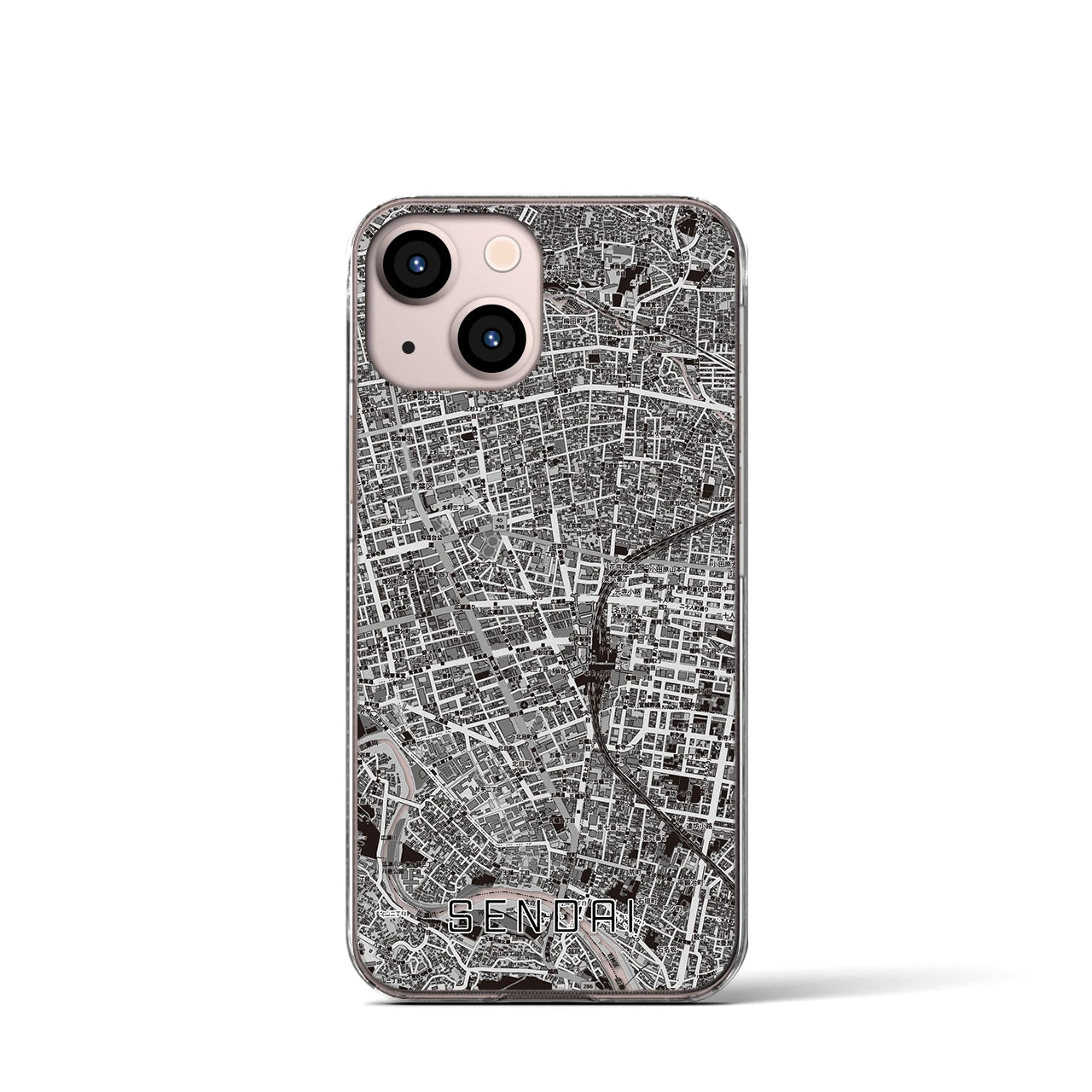 【仙台2(宮城県)】地図柄iPhoneケース(クリアタイプ)