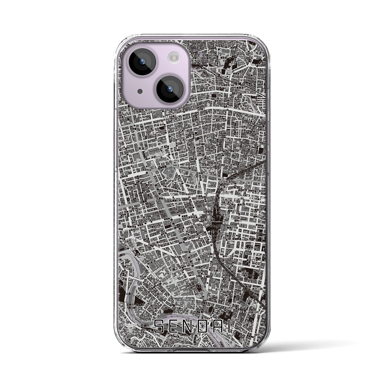 【仙台2(宮城県)】地図柄iPhoneケース(クリアタイプ)