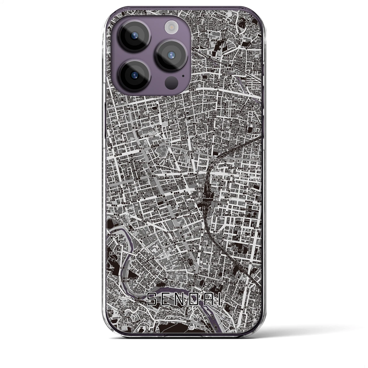 【仙台2(宮城県)】地図柄iPhoneケース(クリアタイプ)