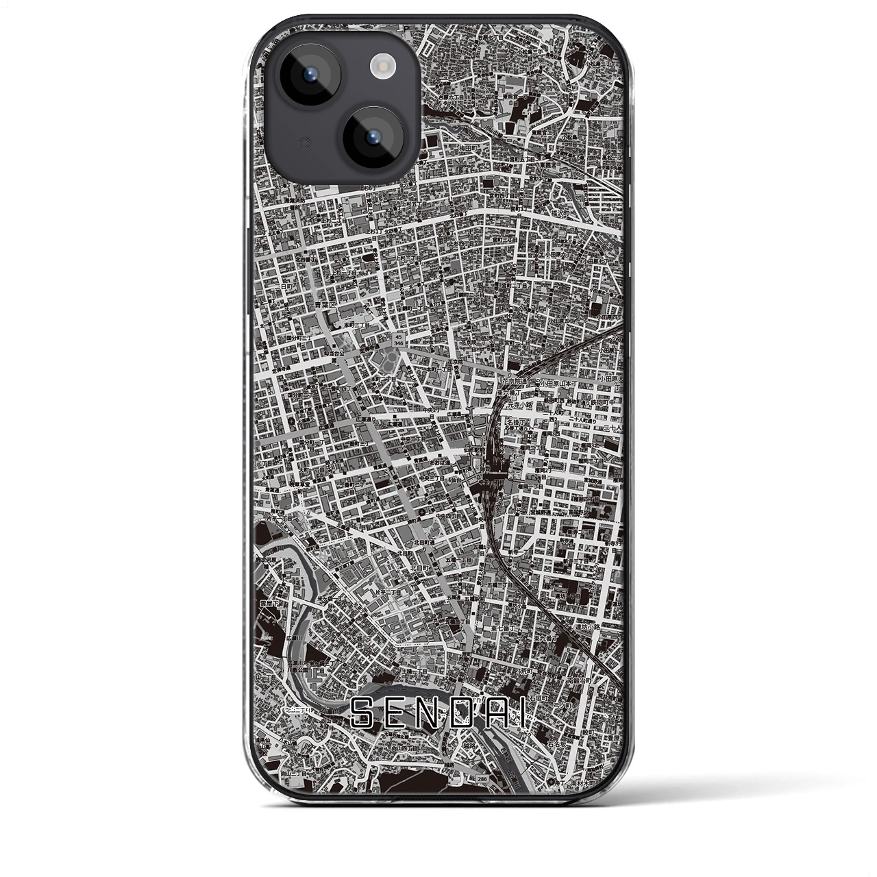 【仙台2(宮城県)】地図柄iPhoneケース(クリアタイプ)