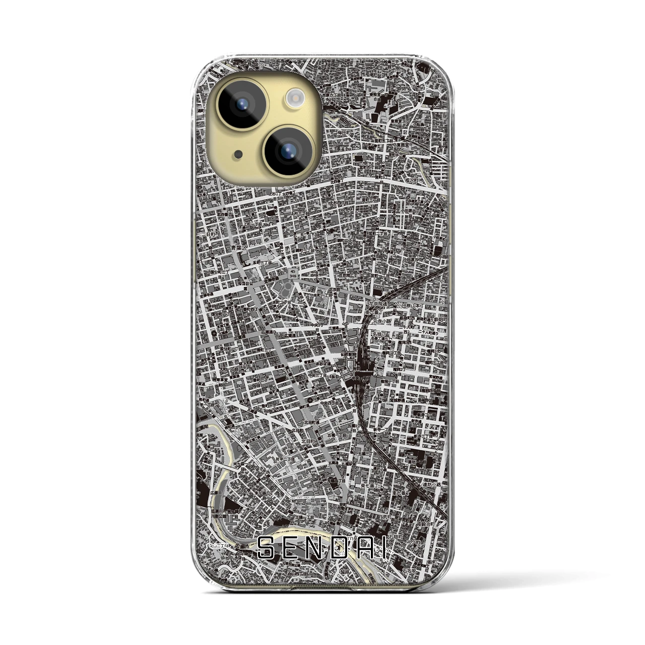 【仙台2(宮城県)】地図柄iPhoneケース(クリアタイプ)