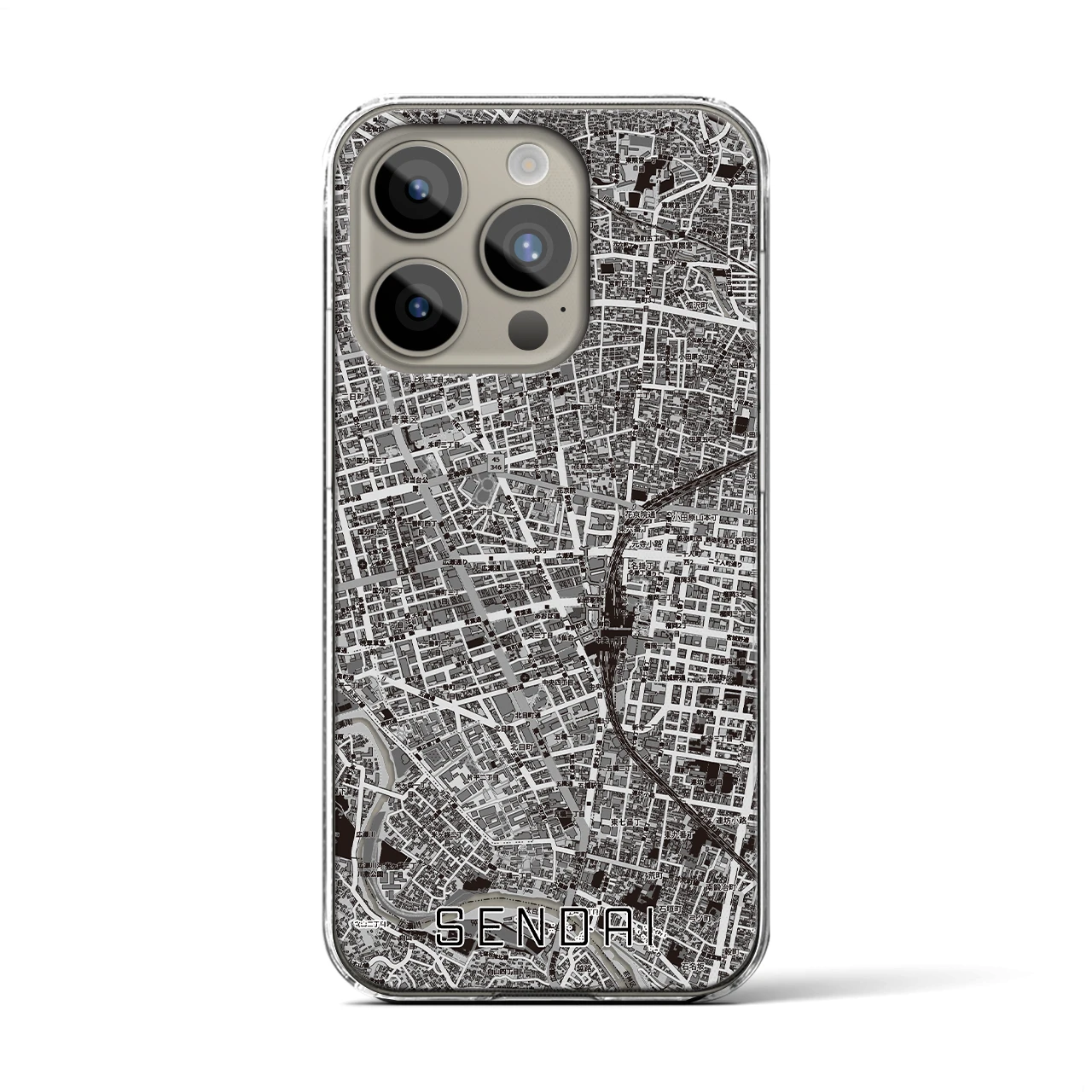 【仙台2(宮城県)】地図柄iPhoneケース(クリアタイプ)
