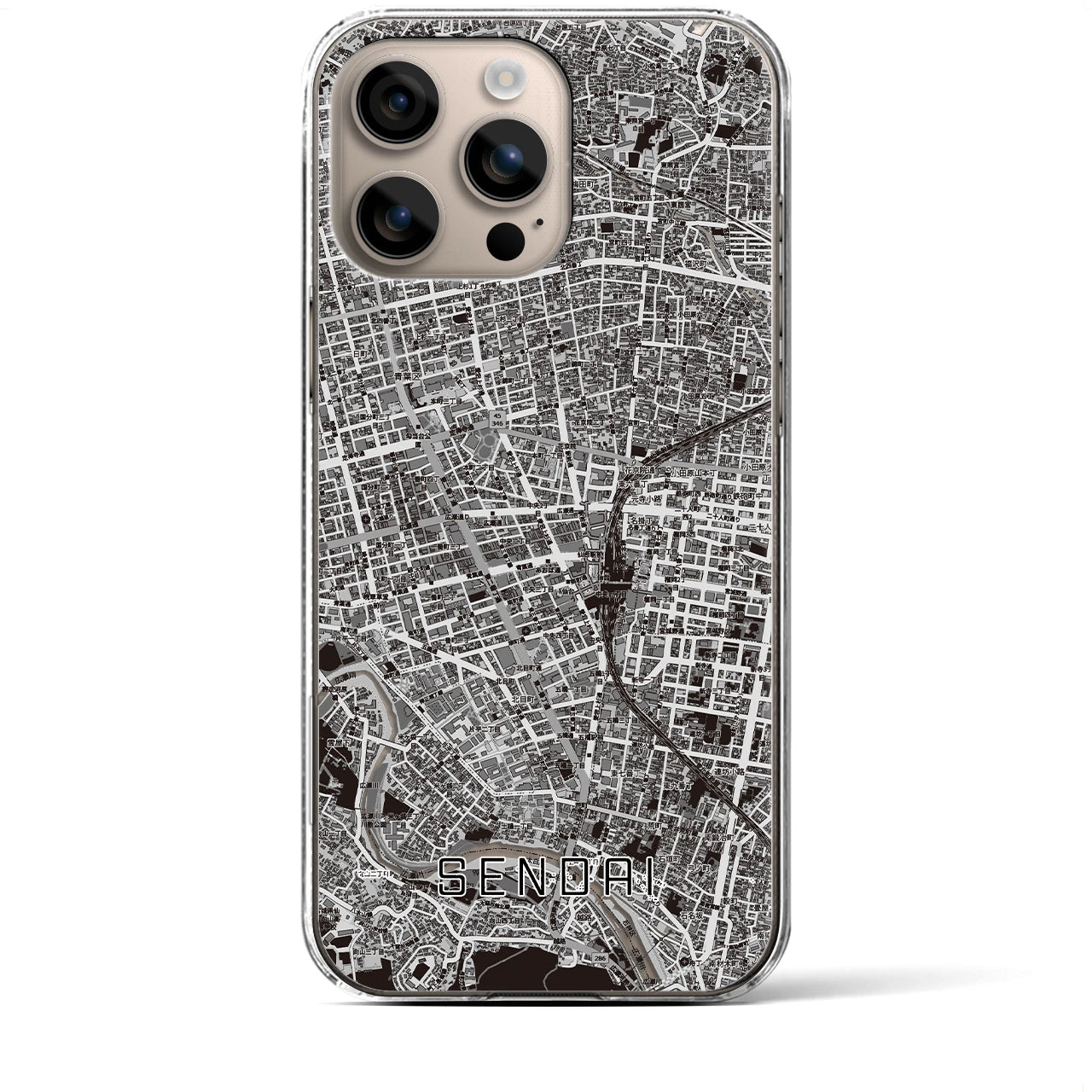 【仙台2(宮城県)】地図柄iPhoneケース(クリアタイプ)