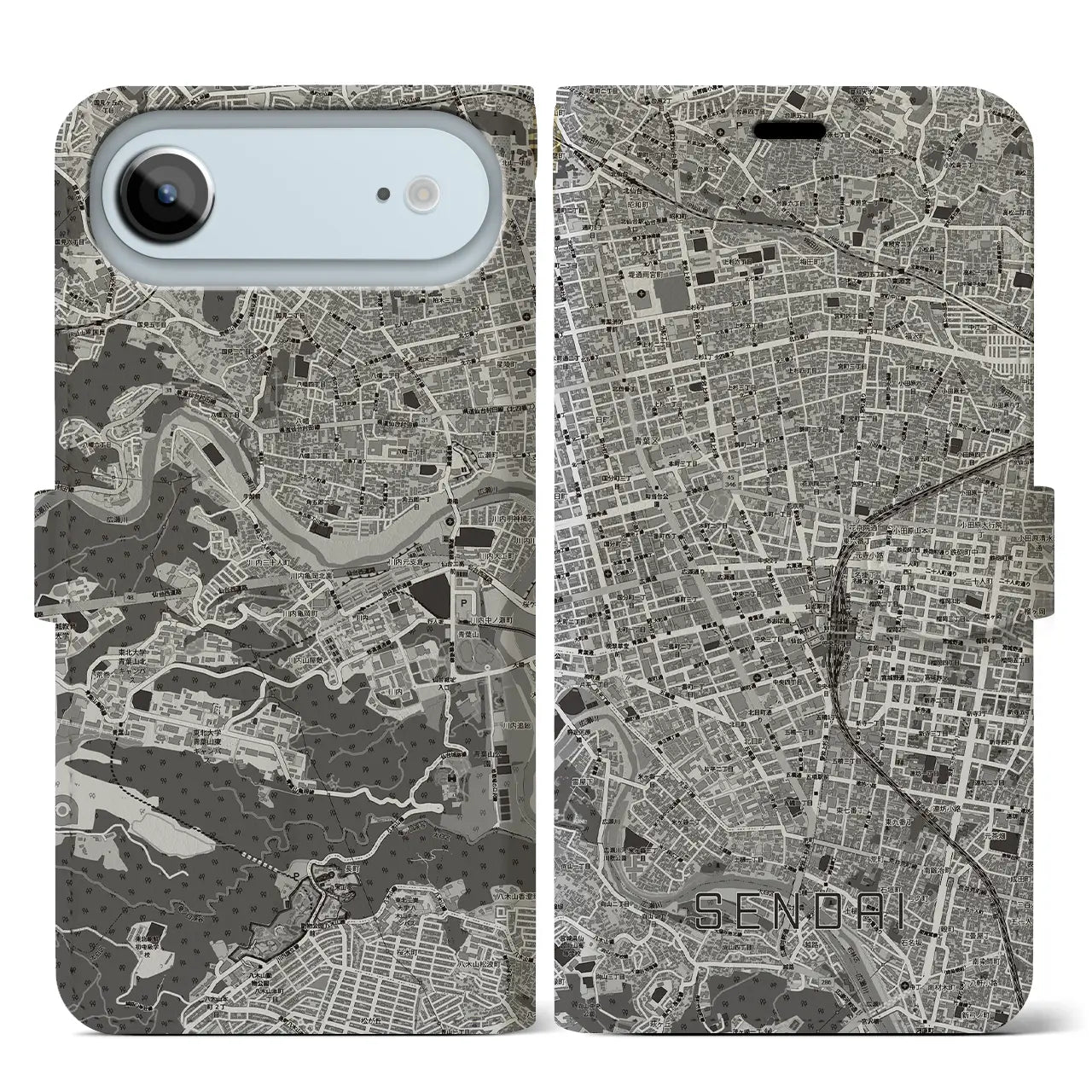 【仙台2(宮城県)】地図柄iPhoneケース(手帳タイプ)