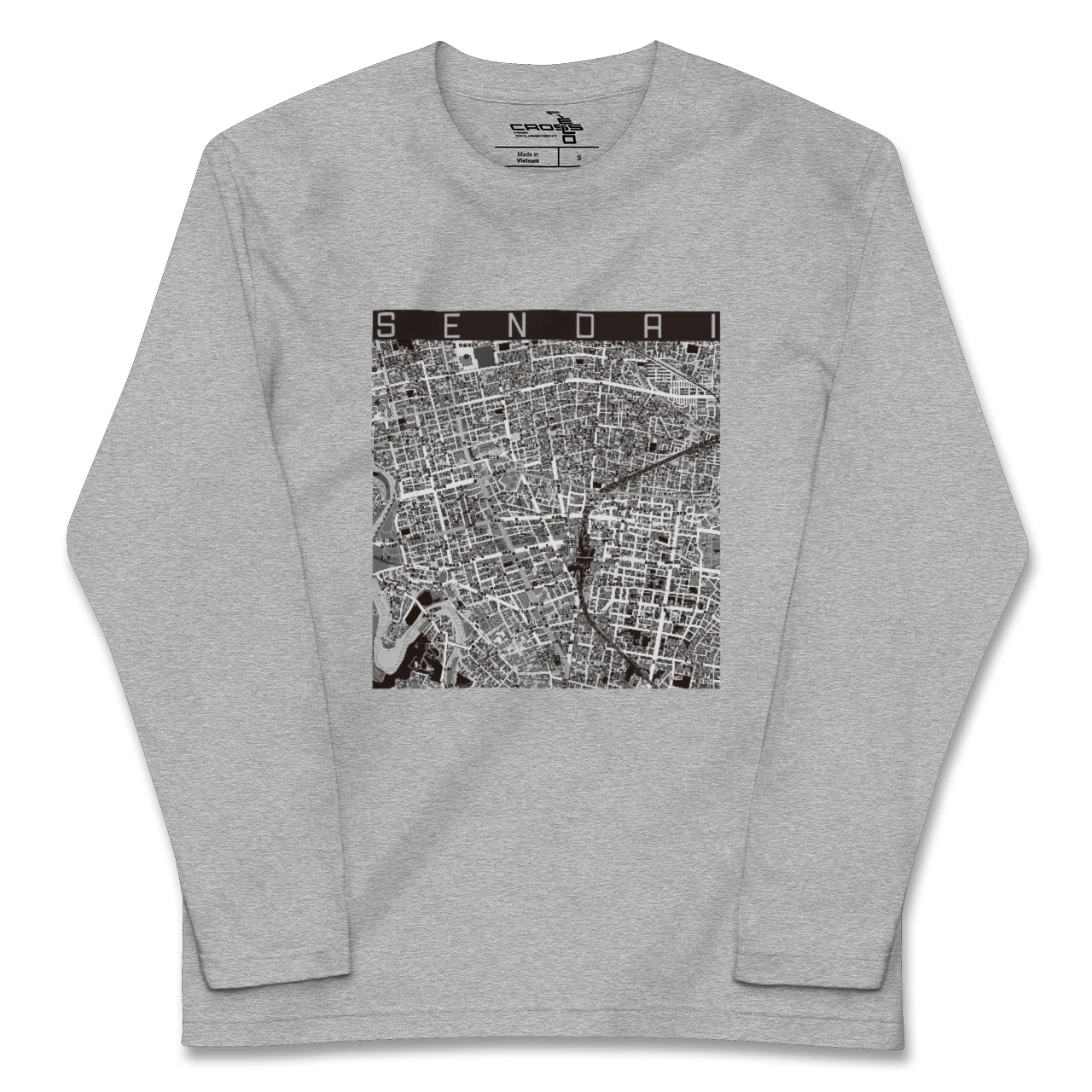 【仙台(宮城県)】地図柄ロングスリーブTシャツ