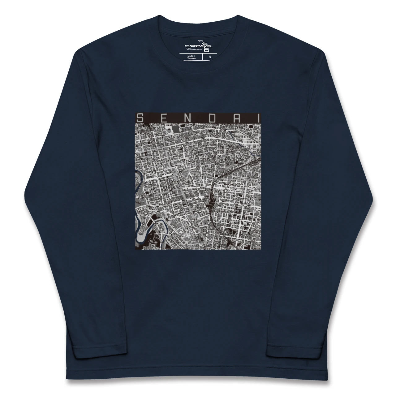 【仙台(宮城県)】地図柄ロングスリーブTシャツ
