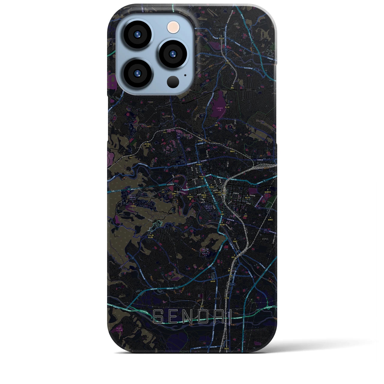 【仙台(宮城県)】地図柄iPhoneケース(バックカバータイプ)