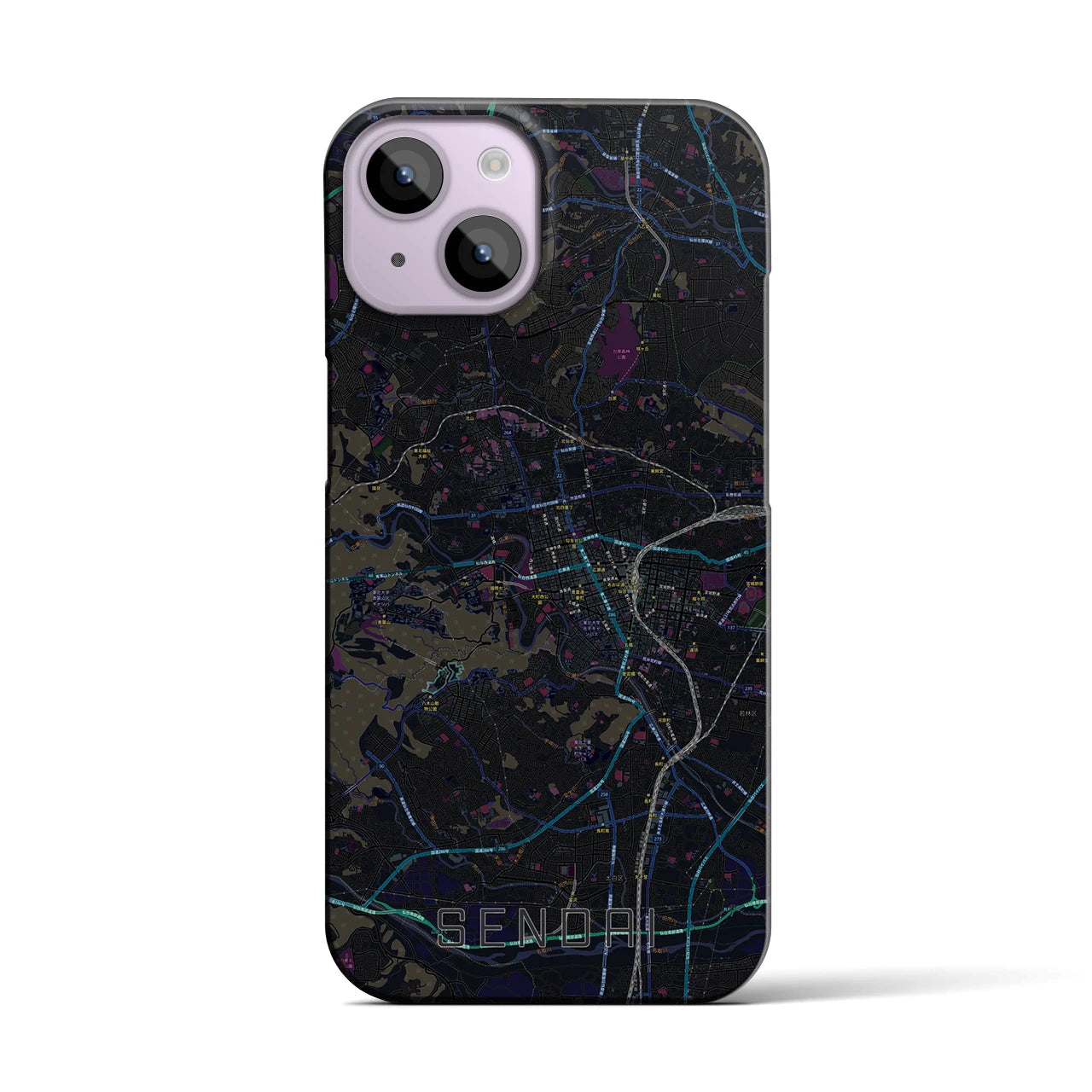 【仙台(宮城県)】地図柄iPhoneケース(バックカバータイプ)