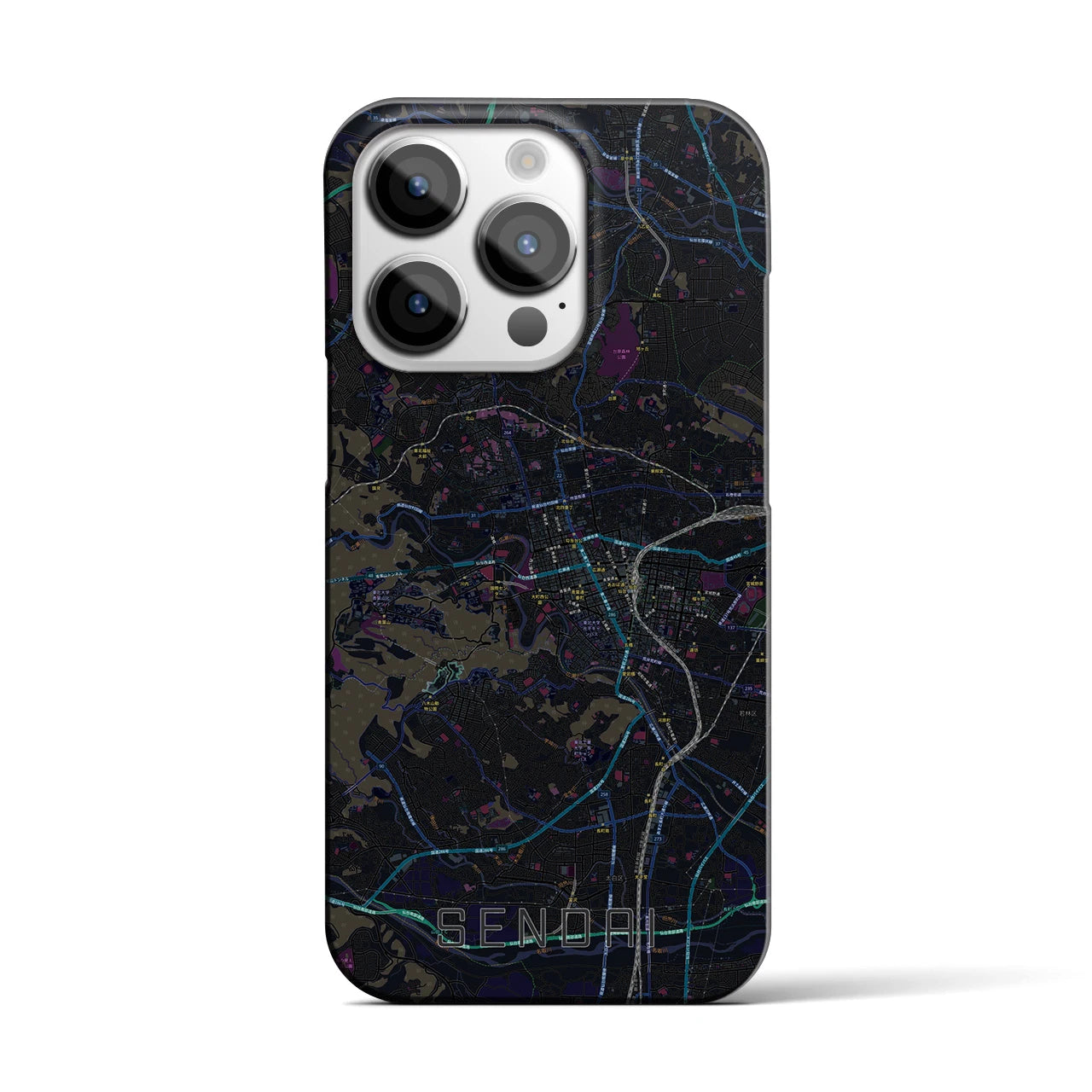 【仙台(宮城県)】地図柄iPhoneケース(バックカバータイプ)