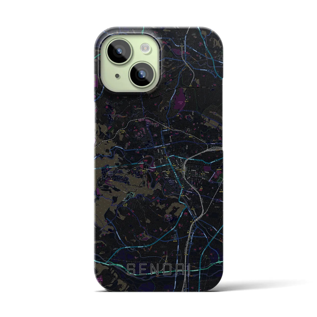 【仙台(宮城県)】地図柄iPhoneケース(バックカバータイプ)