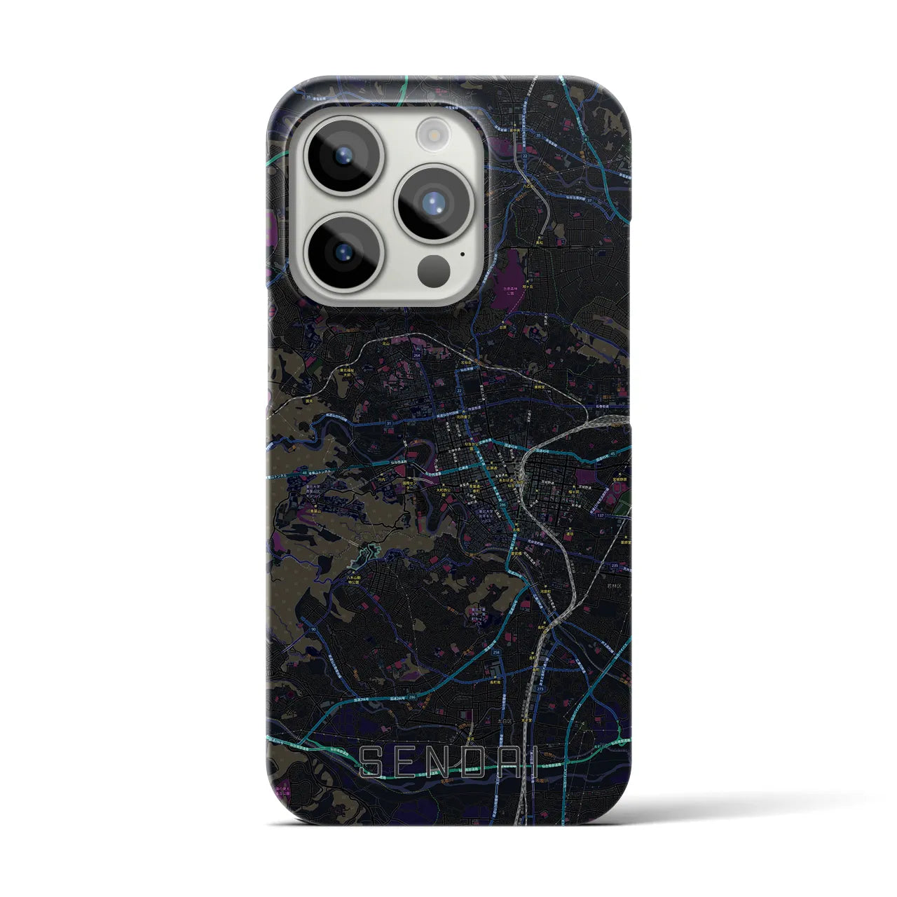 【仙台(宮城県)】地図柄iPhoneケース(バックカバータイプ)