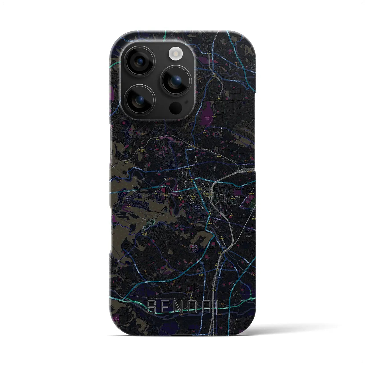 【仙台(宮城県)】地図柄iPhoneケース(バックカバータイプ)