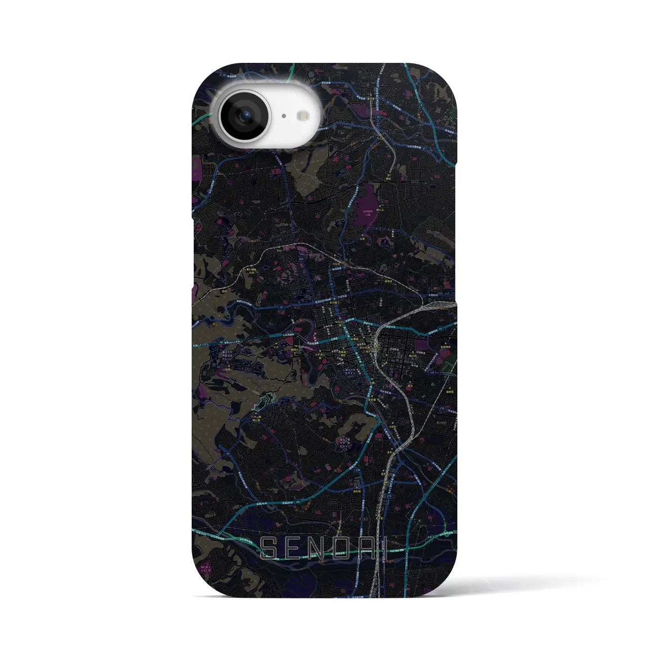 【仙台(宮城県)】地図柄iPhoneケース(バックカバータイプ)