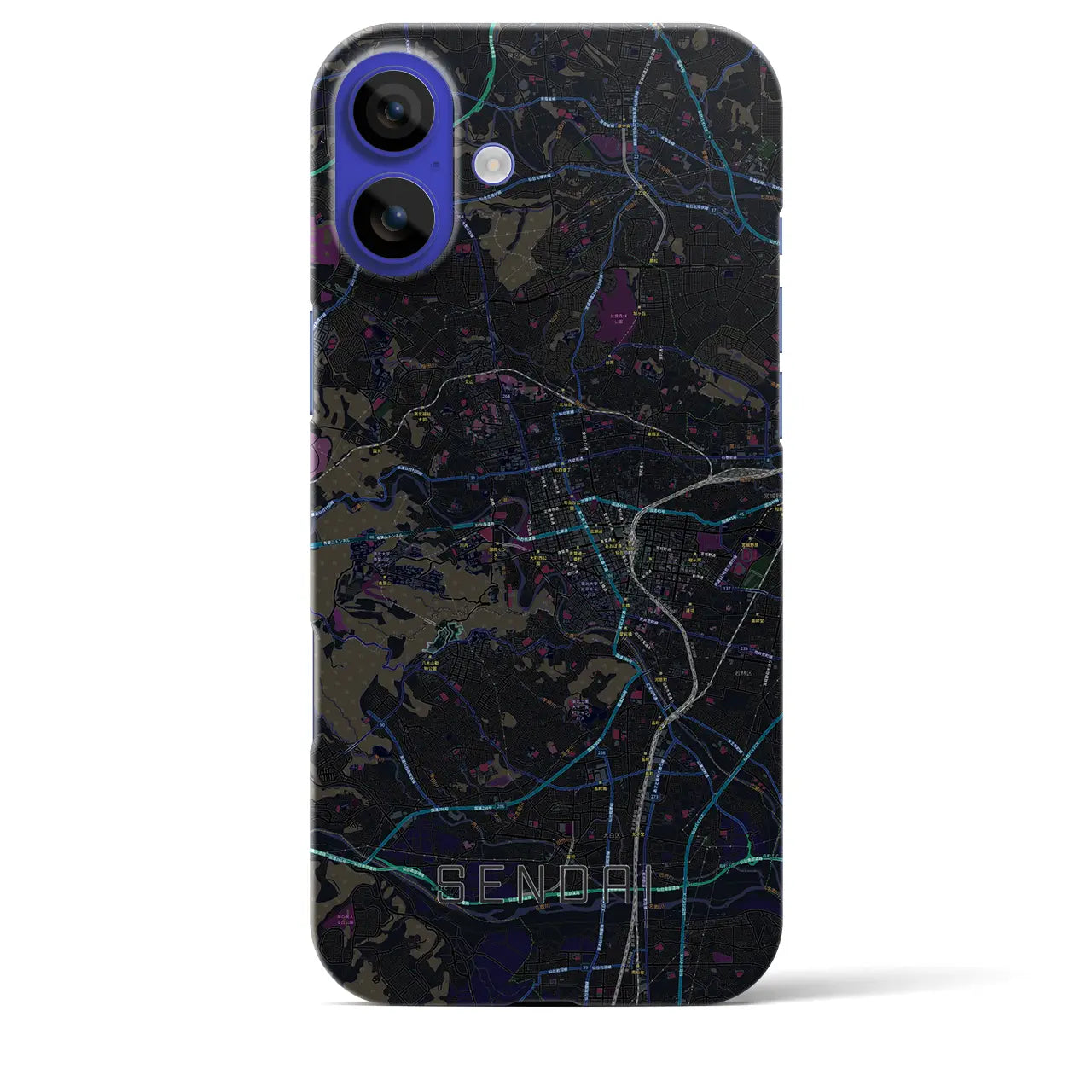 【仙台(宮城県)】地図柄iPhoneケース(バックカバータイプ)