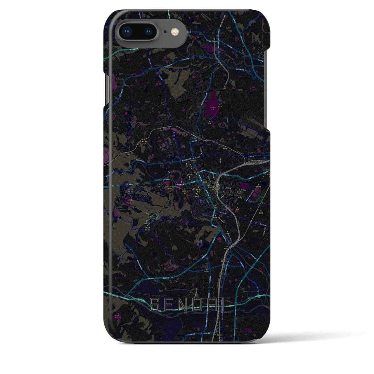 【仙台(宮城県)】地図柄iPhoneケース(バックカバータイプ)