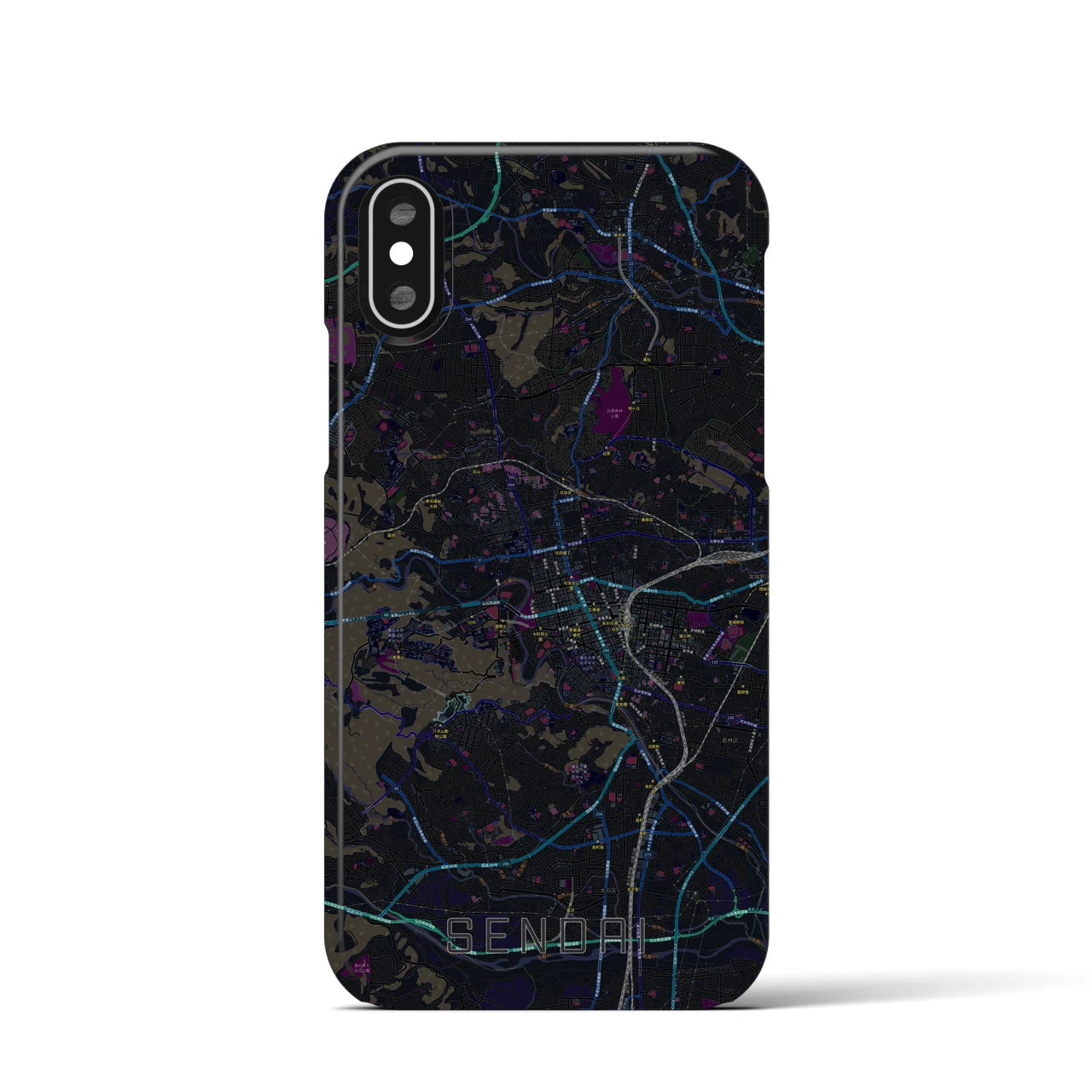 【仙台(宮城県)】地図柄iPhoneケース(バックカバータイプ)
