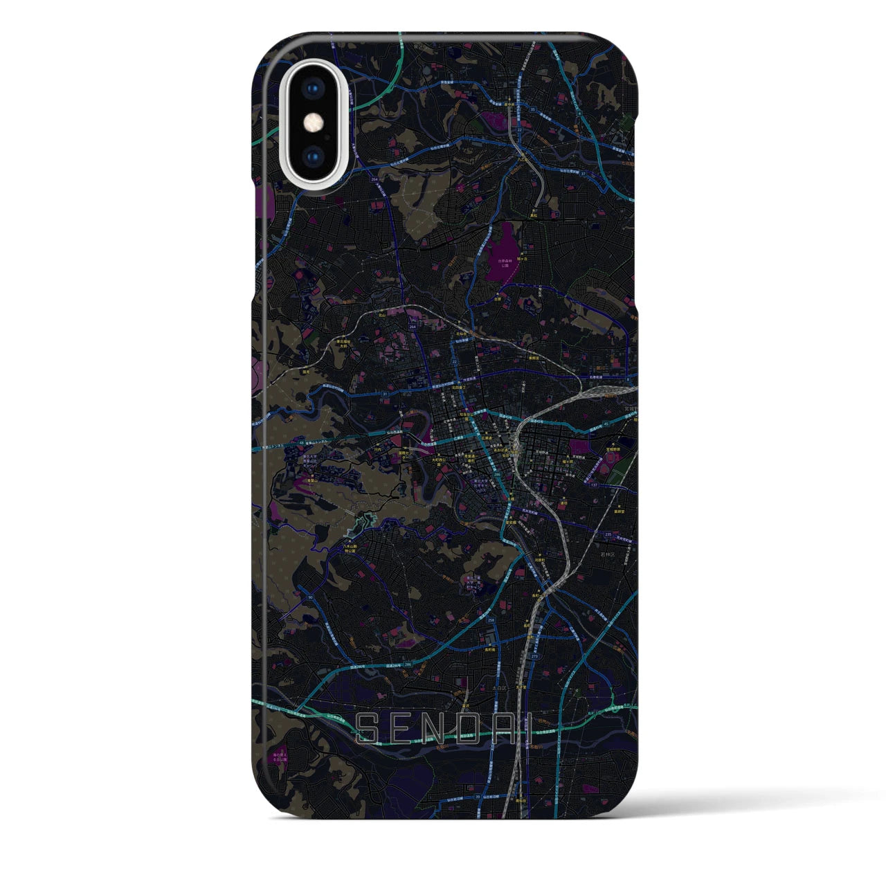 【仙台(宮城県)】地図柄iPhoneケース(バックカバータイプ)