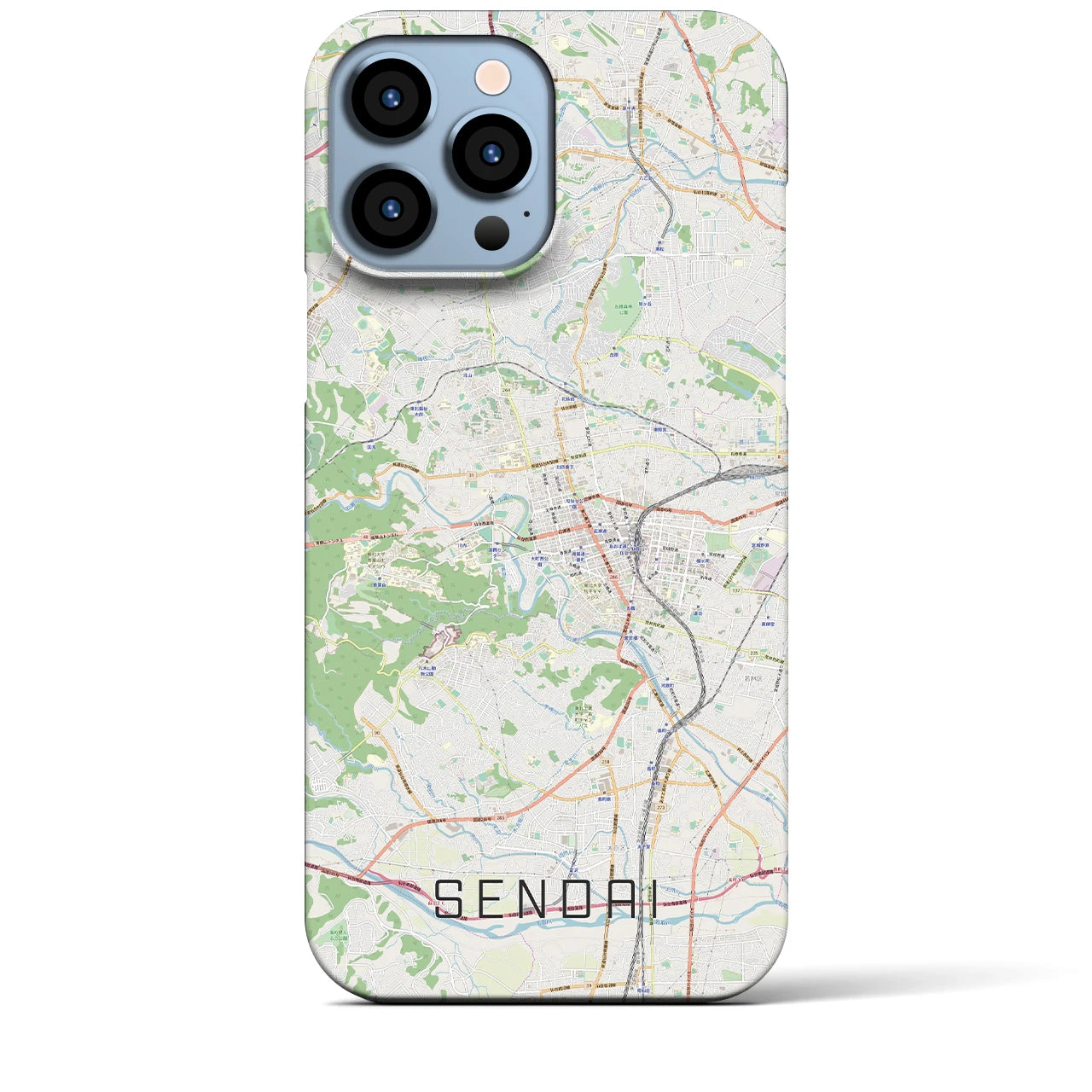 【仙台(宮城県)】地図柄iPhoneケース(バックカバータイプ)