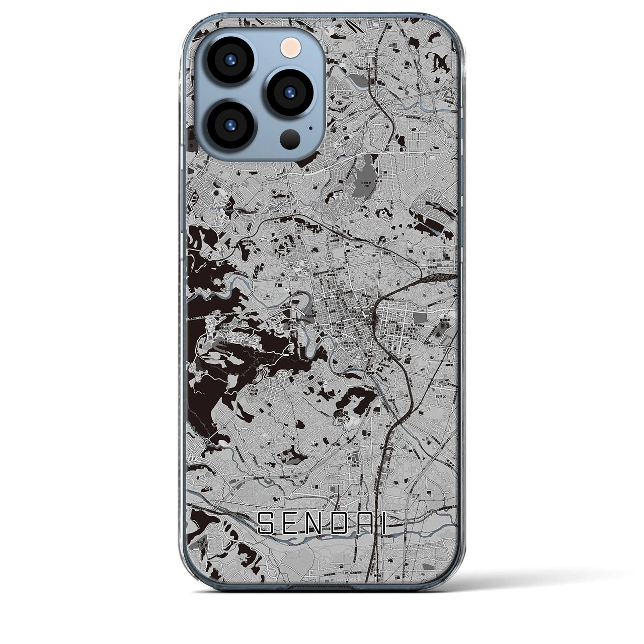 【仙台(宮城県)】地図柄iPhoneケース(クリアタイプ)