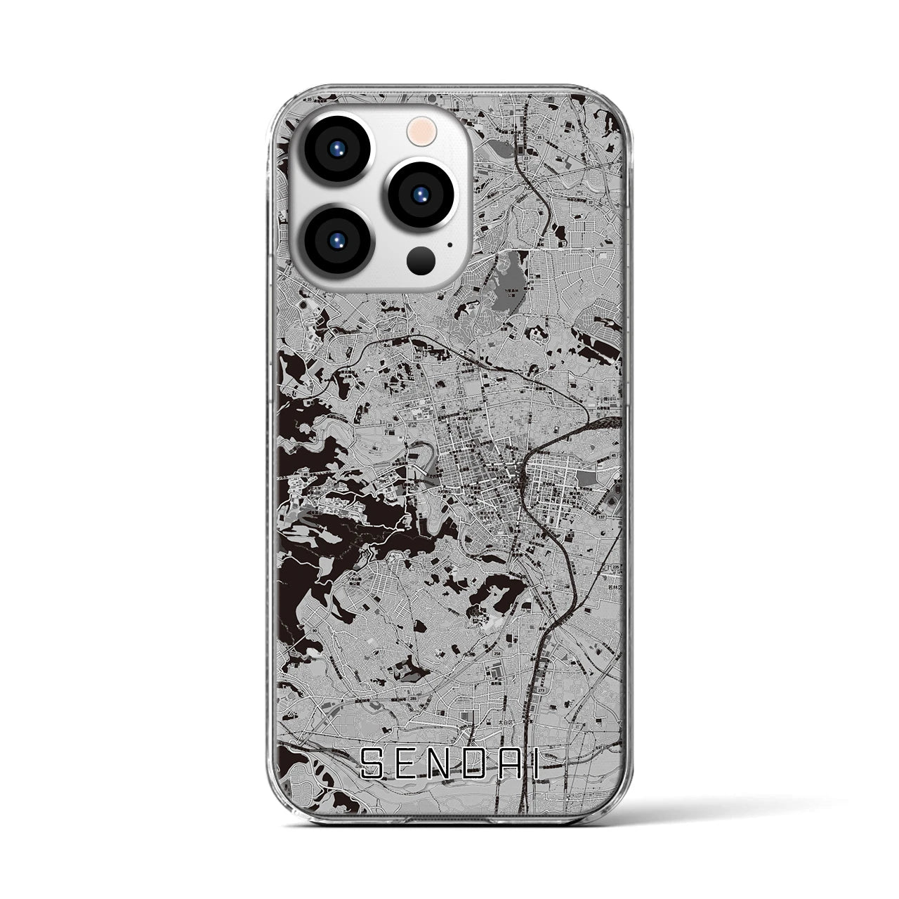 【仙台(宮城県)】地図柄iPhoneケース(クリアタイプ)