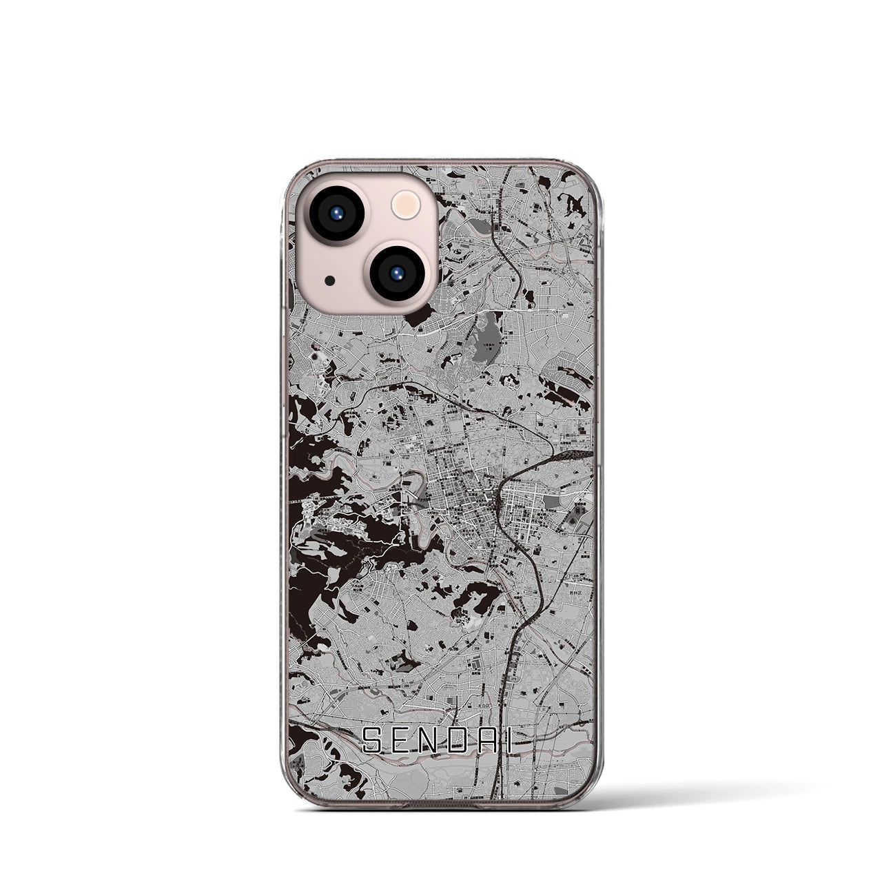 【仙台(宮城県)】地図柄iPhoneケース(クリアタイプ)
