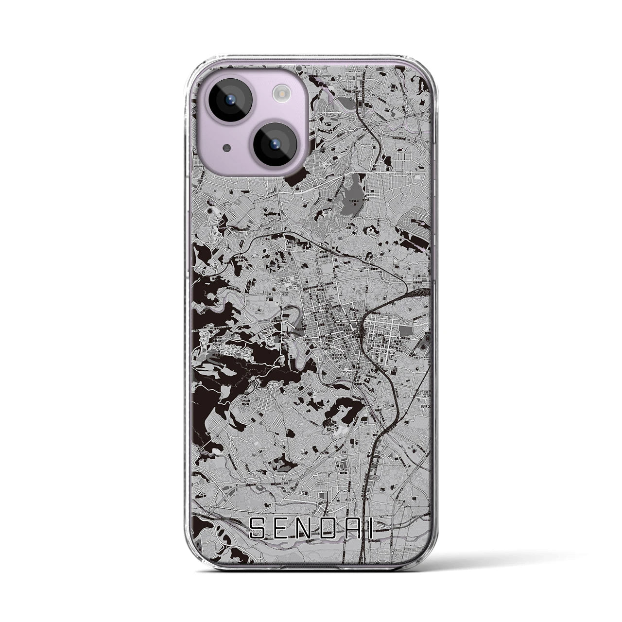 【仙台(宮城県)】地図柄iPhoneケース(クリアタイプ)