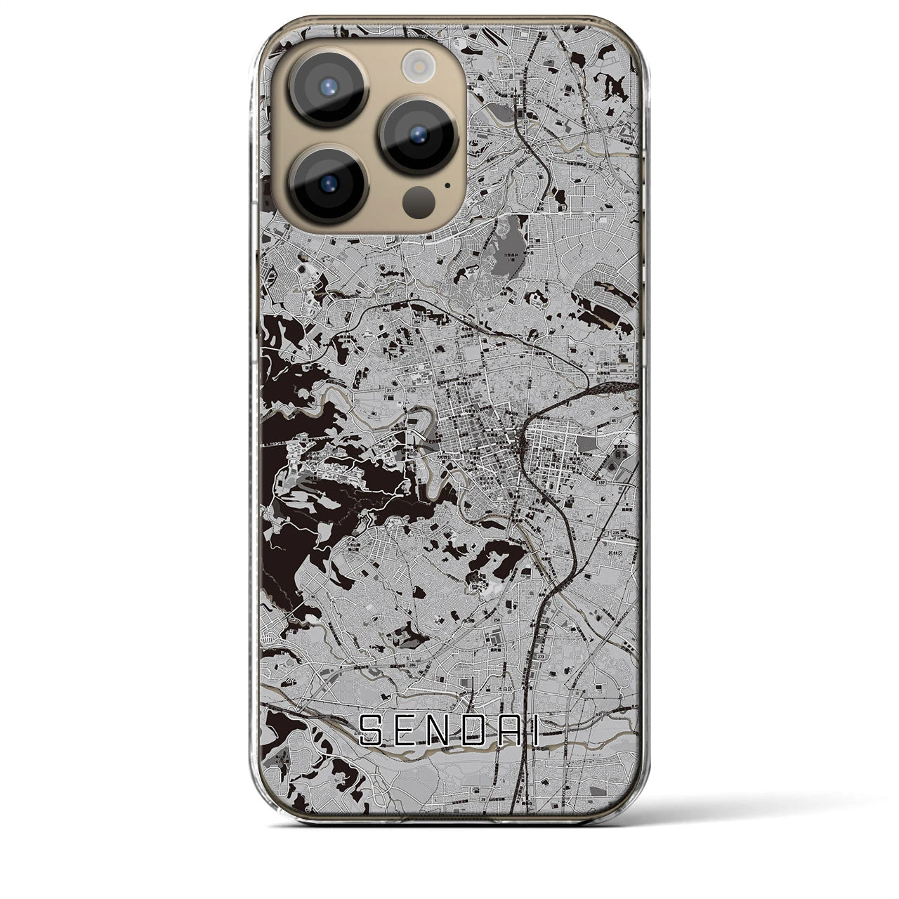 【仙台(宮城県)】地図柄iPhoneケース(クリアタイプ)