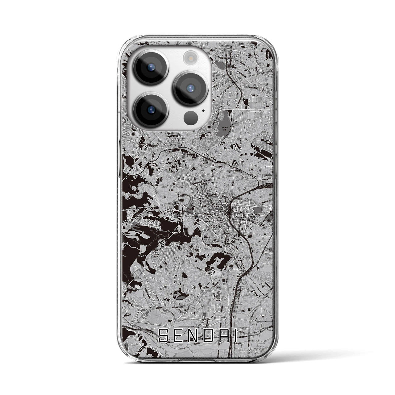 【仙台(宮城県)】地図柄iPhoneケース(クリアタイプ)