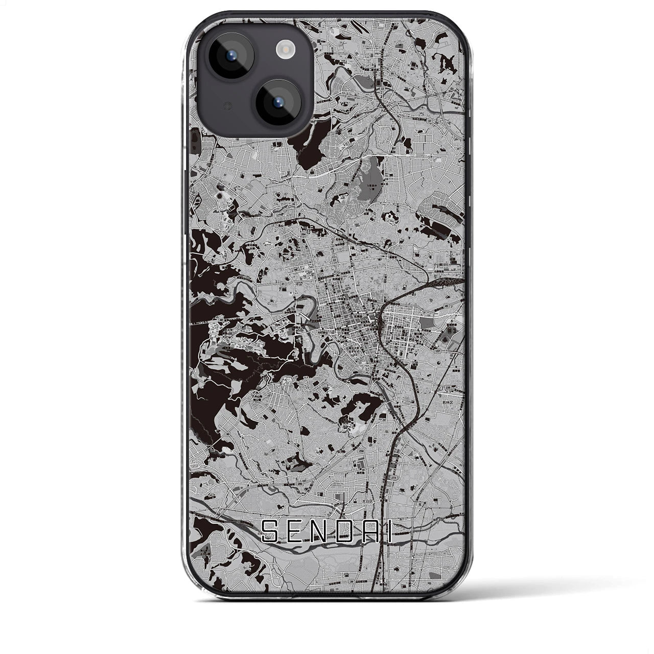 【仙台(宮城県)】地図柄iPhoneケース(クリアタイプ)