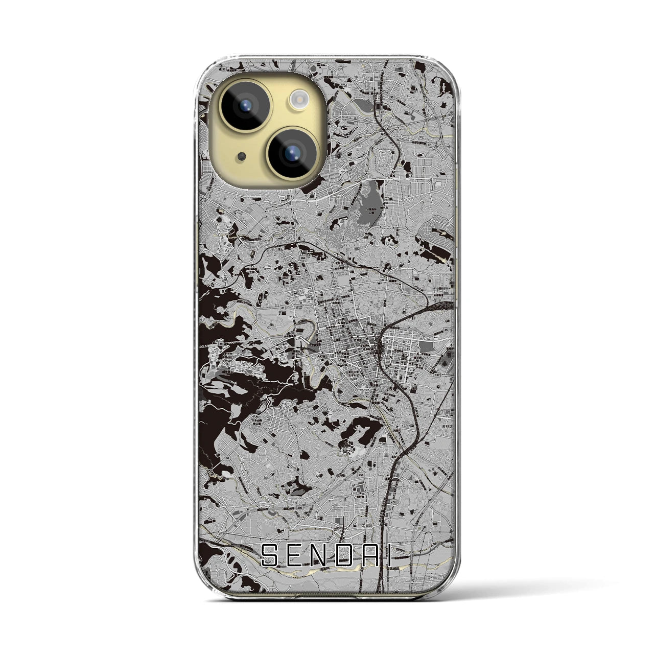 【仙台(宮城県)】地図柄iPhoneケース(クリアタイプ)