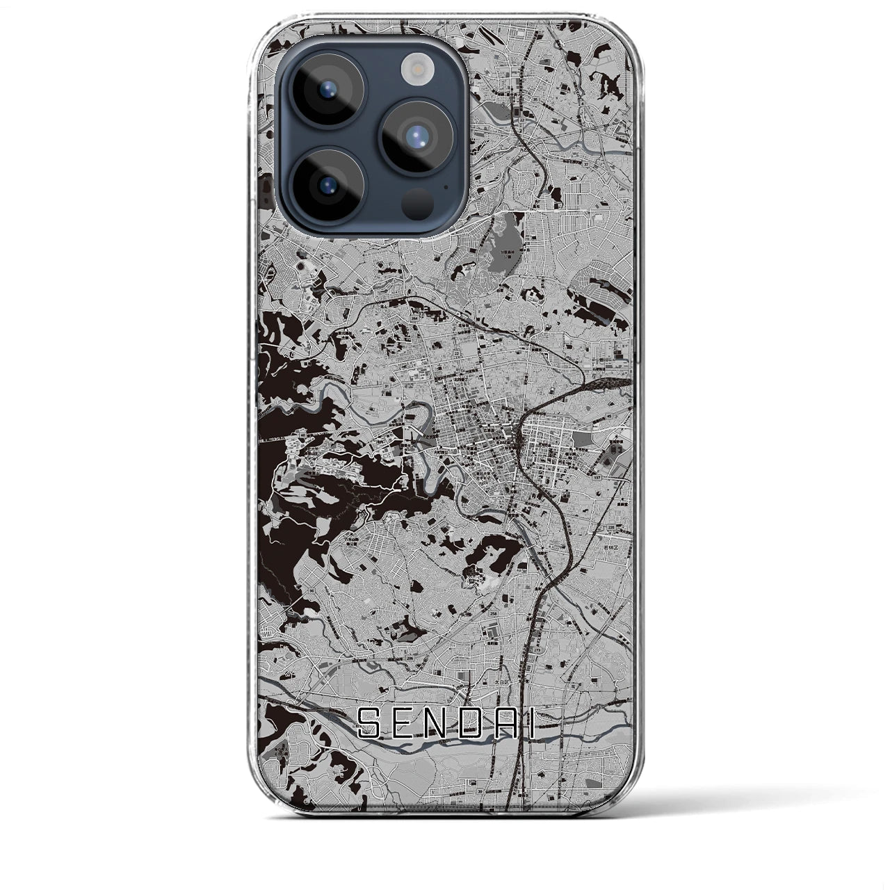 【仙台(宮城県)】地図柄iPhoneケース(クリアタイプ)