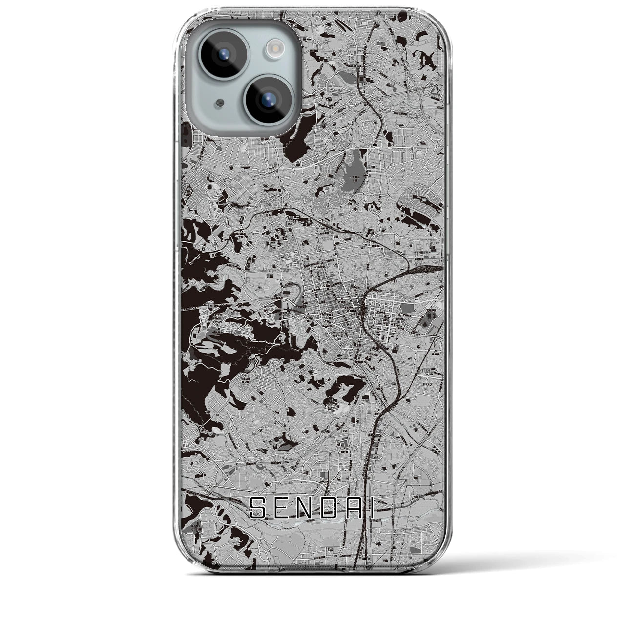 【仙台(宮城県)】地図柄iPhoneケース(クリアタイプ)