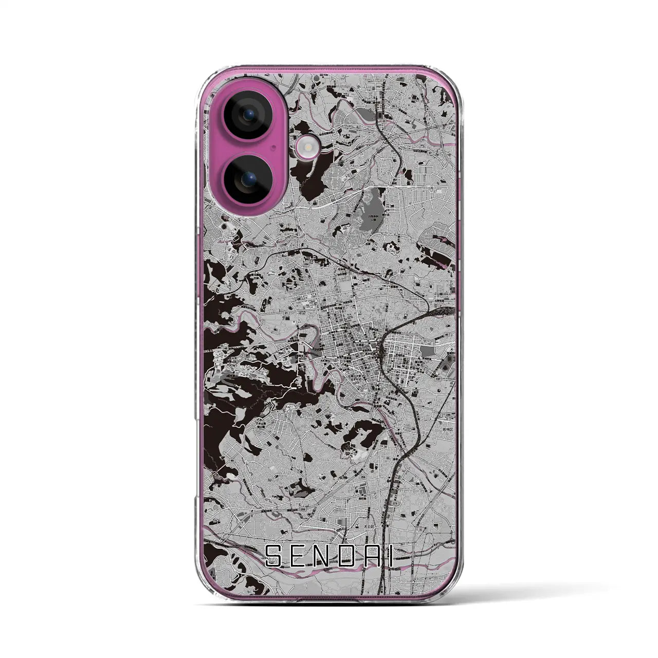 【仙台(宮城県)】地図柄iPhoneケース(クリアタイプ)
