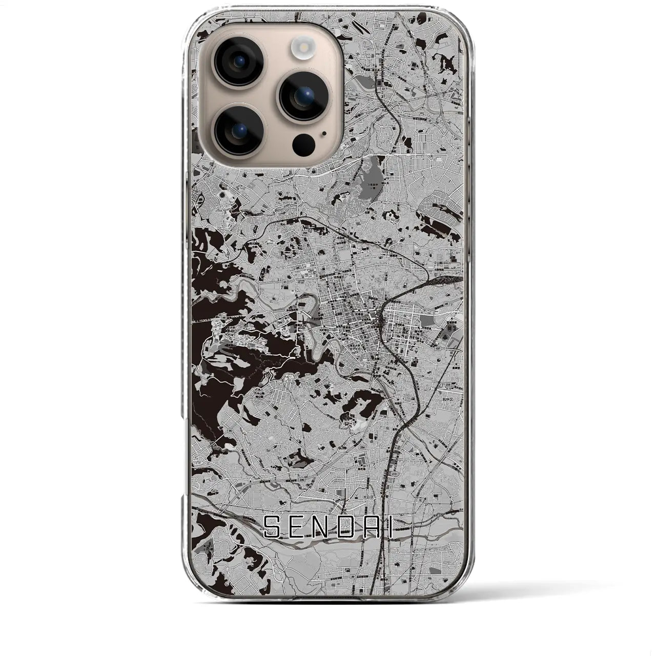 【仙台(宮城県)】地図柄iPhoneケース(クリアタイプ)